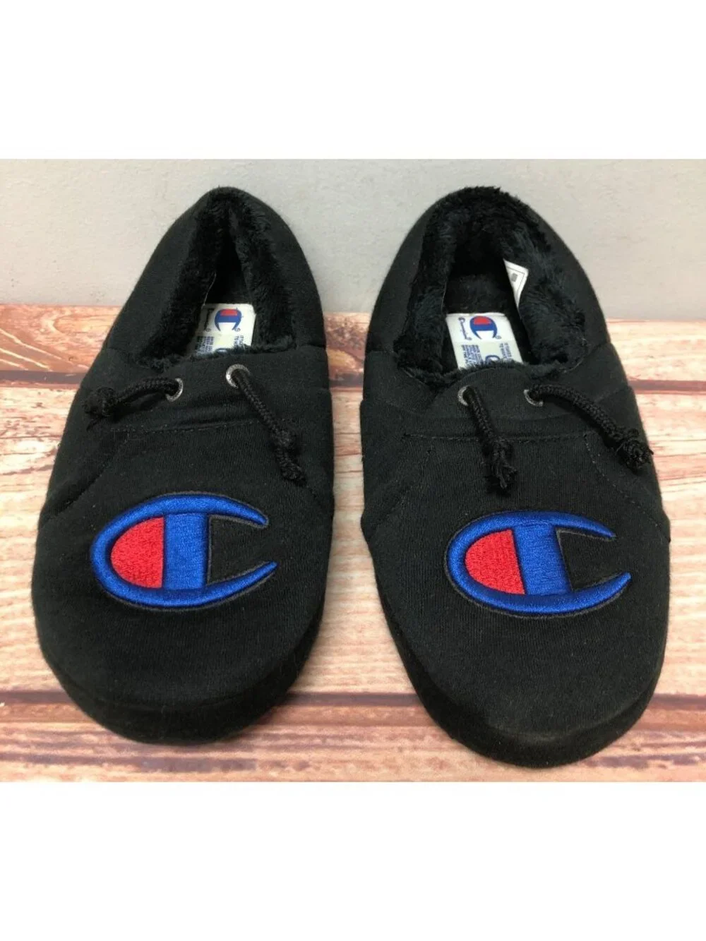 Champion Unisex Boys Girls 6 Y University Lounge Comfort Black Slippers Shoes